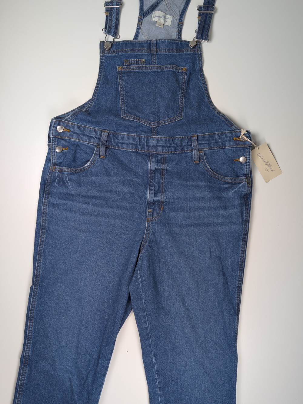 Universal Thread Womens 12 Denim Overalls Medium Wash Straight Leg NWT